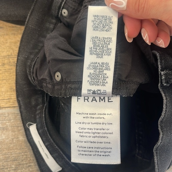 Frame Jagger True Skinny Black Denim Jeans Size 29 - Picture 7 of 9